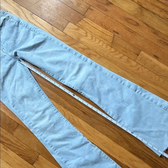 Frame Le High Flare Jeans 25 Light Wash Stretch Raw Hem Boho High Rise - Picture 7 of 14